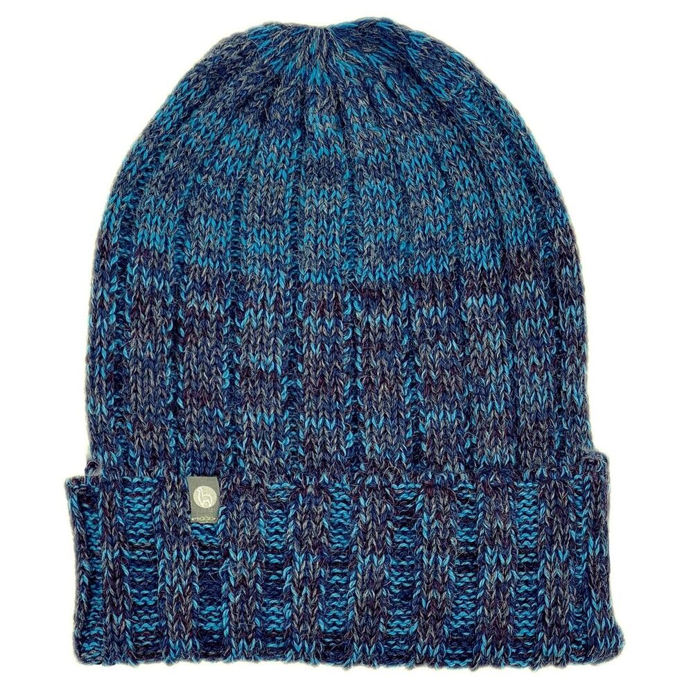 NWT Shupaca Baby Alpaca Beanie Bliss Deep Blue Grey Soft Warm Lightweight Peru